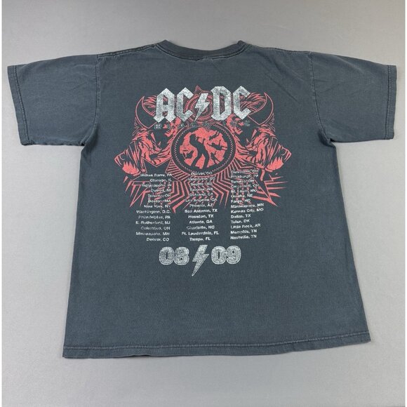 Vintage Y2K AC/DC Black Ice Tour Rock N Roll Train Concert Promo Rare Faded Art - Picture 2 of 6